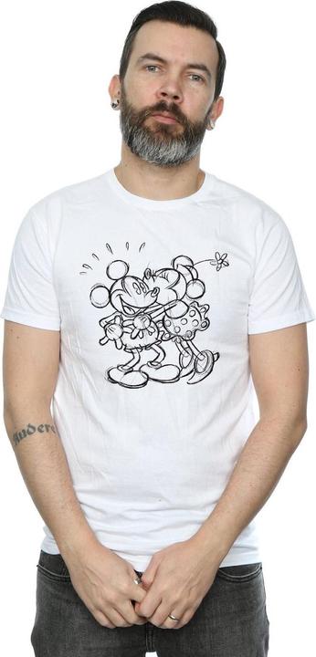 Immagine prodotto Disney Mickey And Minnie Mouse Kiss Sketch Maglietta Uomo (M)