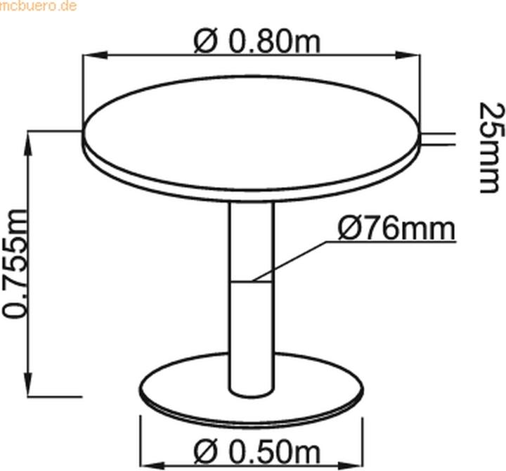 Produktbild Hammerbacher Konferenztisch (Ø 80 cm)