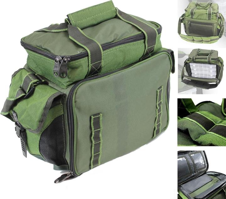 Produktbild QMBasic Angelboxentasche inkl. 4 Tackle-Boxen