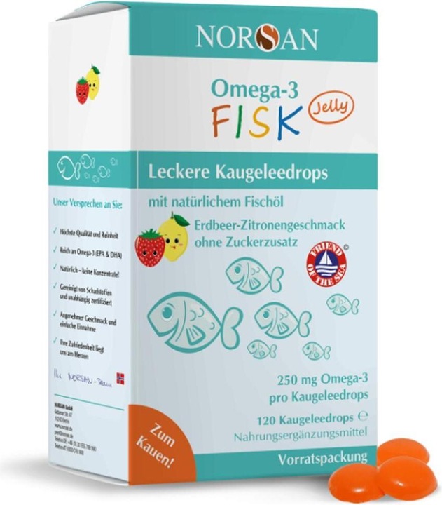 Actual product image Norsan Omega-3 Kids Jelly (120 pcs) (120 Piece, Sweet, 261 g)