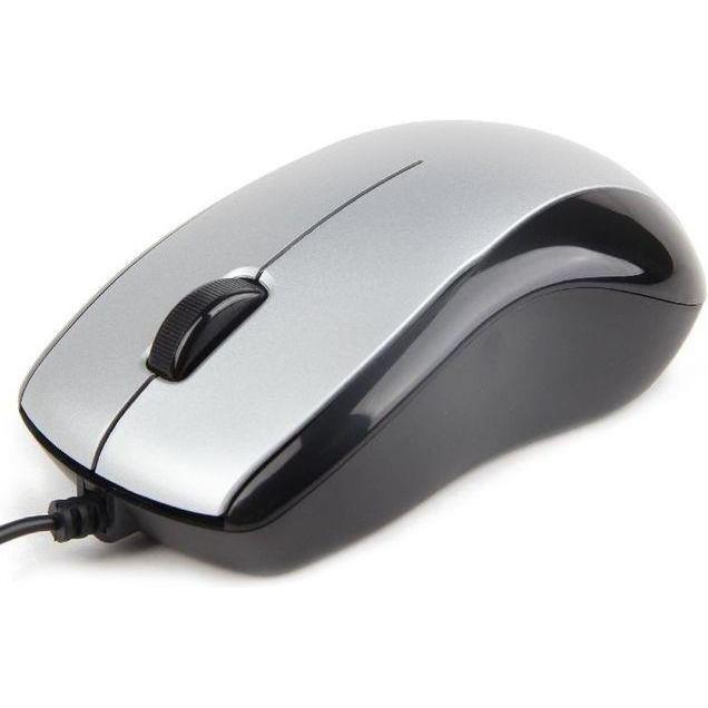 Gembird MUS-U-002 (Kabelgebunden), Maus, Schwarz, Silber