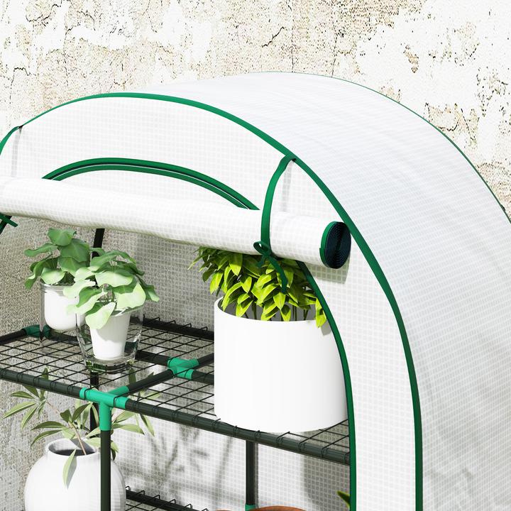 Produktbild Outsunny Gewächshaus Stahl, Kunststoff Weiss