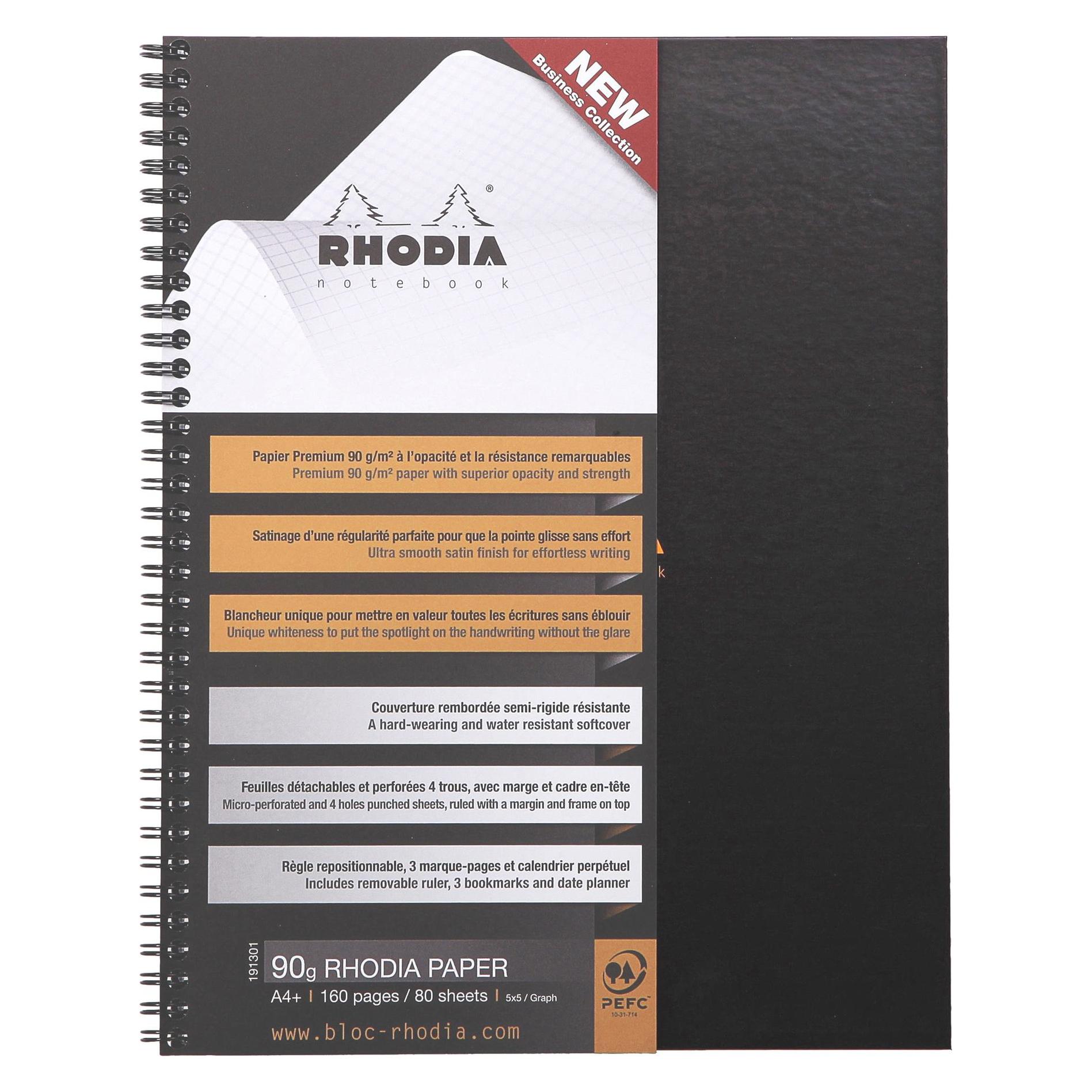 Rhodia, Notitieboekje + Schrijfblok, Notitieboek Rhodiactive (A4+, Gecontroleerd, Softcover)