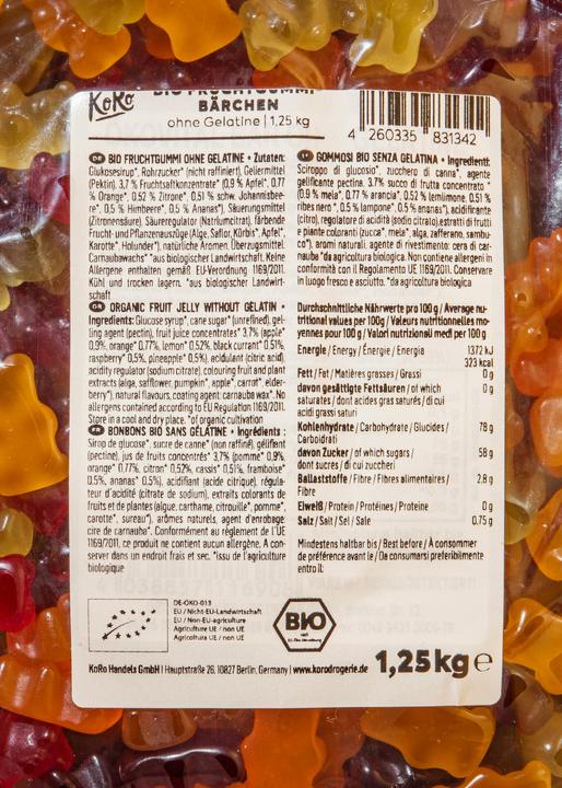 KoRo Gummibären ohne Gelatine Bio (1 Stk., 1250 g)