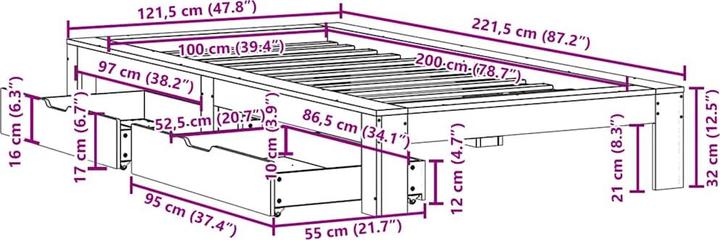 Image du produit vidaXL Bettrahmen (100 x 200 cm)