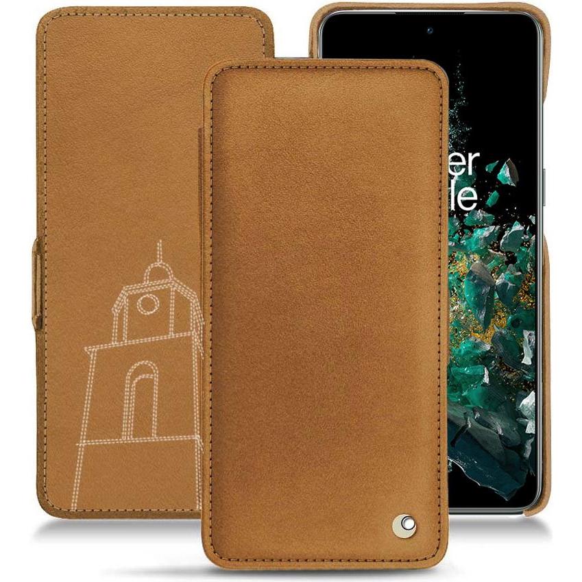 Noreve Lederschutzhülle horizontal (OnePlus 10T), Smartphone Hülle, Braun
