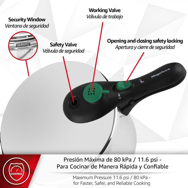 Actual product image Magefesa Dynamic pressure cooker 3 6 l (Steam cooker, Stainless steel)