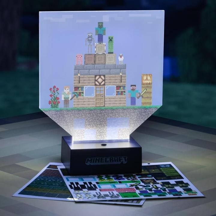 Actual product image Paladone Products Minecraft Build a Level lamp and 140 stickers