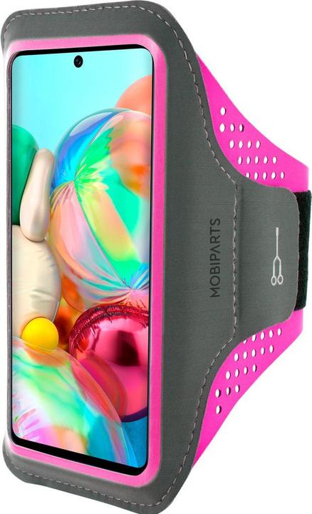 Actual product image Mobiparts Comfort Fit Sport Armband Samsung Galaxy A71 (2020) Neon Pink