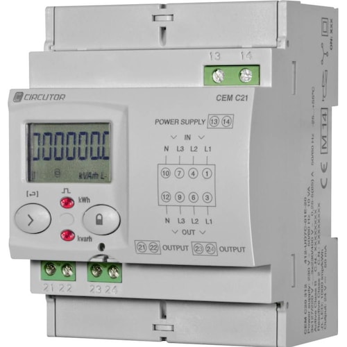 Circutor, Energiemessgerät, CEM-C21-485-DS-MID Drehstromzähler digital 65A MID-konform: Ja Single 1St.
