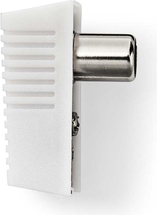 Actual product image Nedis IEC (coax) plug | angled | plug | nickel-plated | 75 Ohm | screw | cable input conductor (75 dB, Antenna cable)