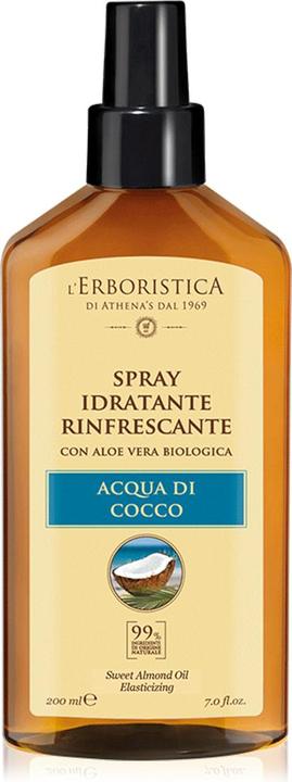 L'Erboristica di Athena's Natural Coconut and Aloe Vera Water Moisturizing Spray 200ml (Körperlotion, 200 ml)