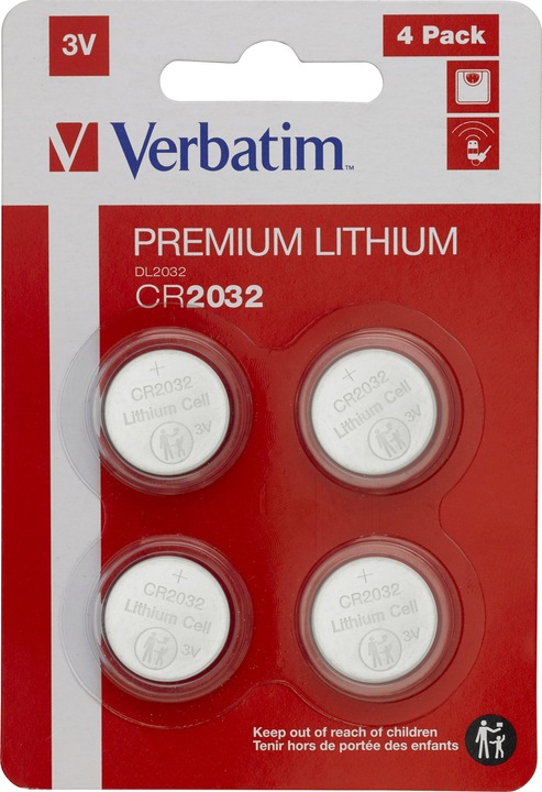 Produktbild Verbatim CR 2032 (4 Stk., CR2032, 220 mAh)
