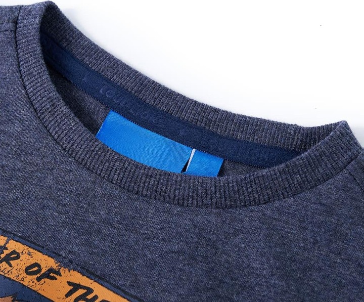 Produktbild VidaXL Kinder-Langarmshirt Dunkelblau Melange 92,Material: 100 (92)