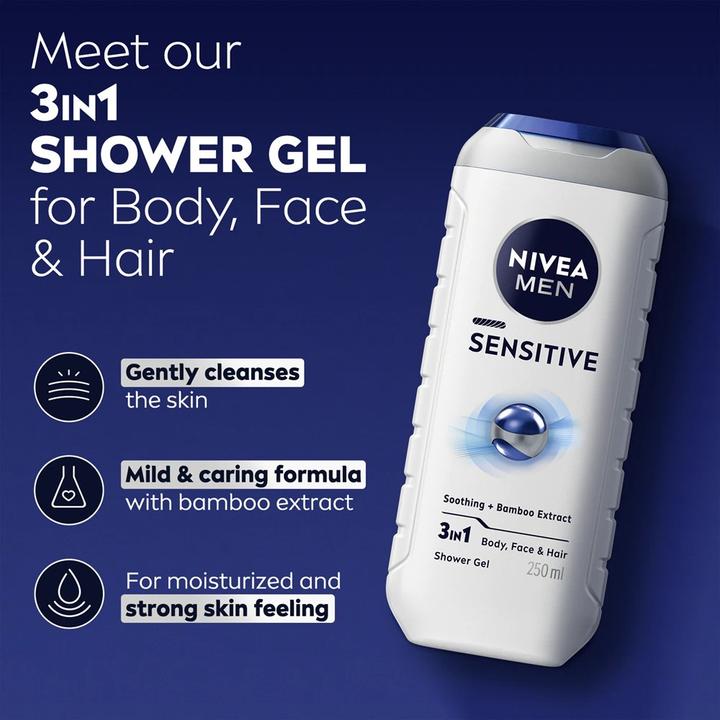 Actual product image NIVEA Men, Sensitive, Shower Gel, 500 ml (500 ml)