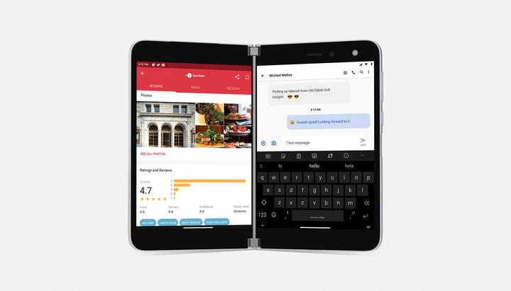 Produktbild Microsoft Surface Duo Qualcomm Snapdragon 855 5.6inch 6GB 128GB LTE Android 10 Projekt MSD (P) (128 GB, Glacier, 5.60", Dual SIM)