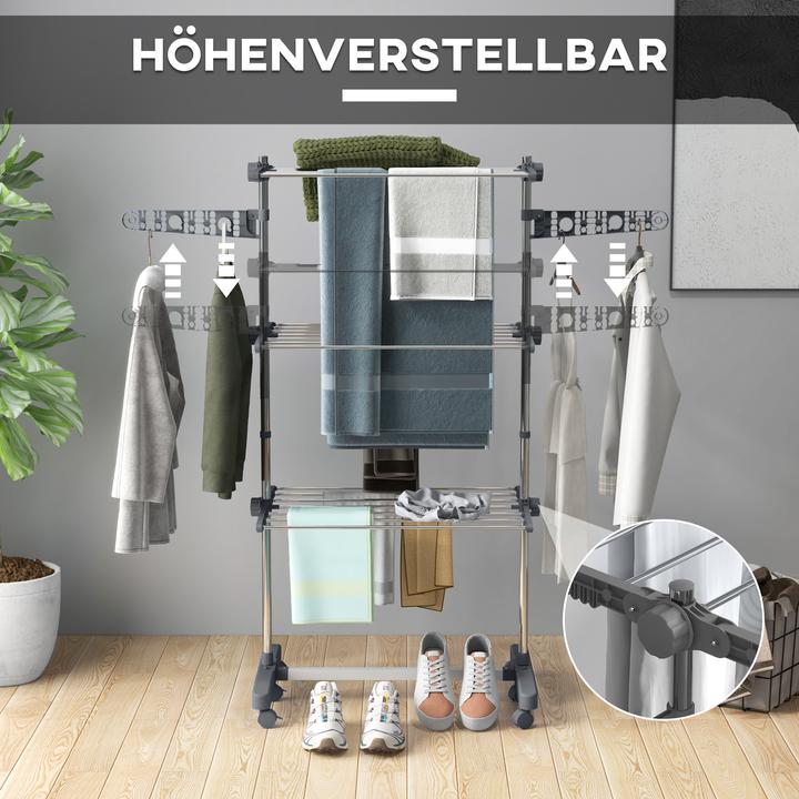 Actual product image Homcom Laundry rack with clothes hooks