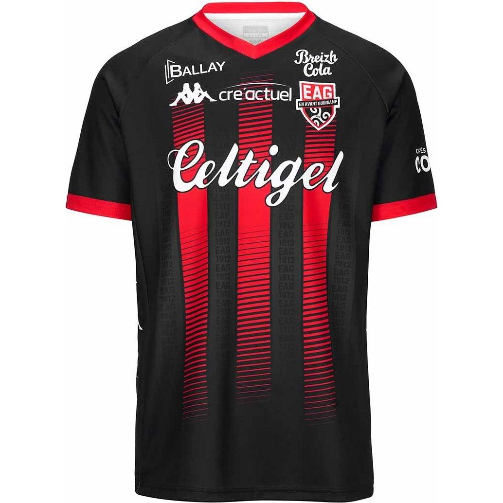 Kappa, Herren, Fussballtrikot, Drittes Trikot EA Guingamp Guillo 2024/25 (S), Schwarz, Rot, S