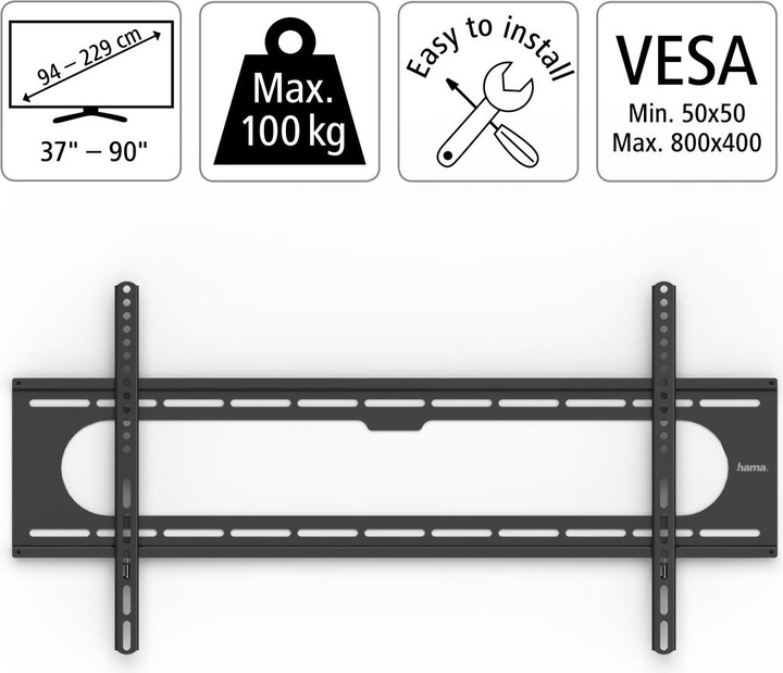 Immagine prodotto Hama FIX Strong (Muro, 90", 100 kg)