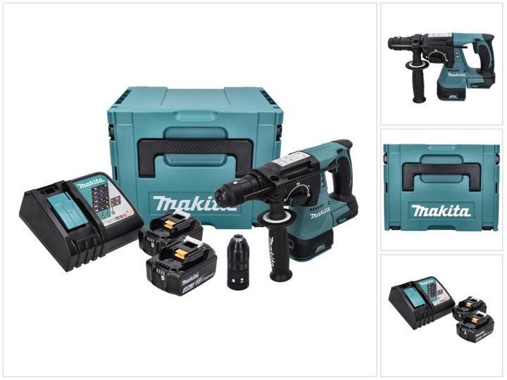 Produktbild Makita DHR 243 RFJ Akku Bohrhammer 18 V 2,0 J SDS plus Brushless + 2x Akku 3,0 Ah + Ladegerät + Makp
