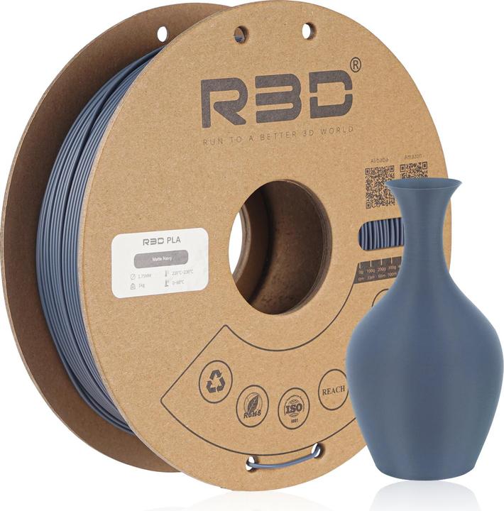 Actual product image R3D ePLA Mat Navy Blue Filament 1.75mm 1Kg (PLA, 1.75 mm, 1000 g, Blue)
