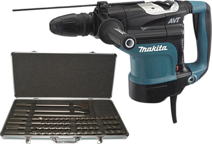 Produktbild Makita HR 4511 C Kombihammer 1350 Watt SDS Max 9,4 J + 7 tlg. Bohrer und Meissel Set (Netzbetrieb)
