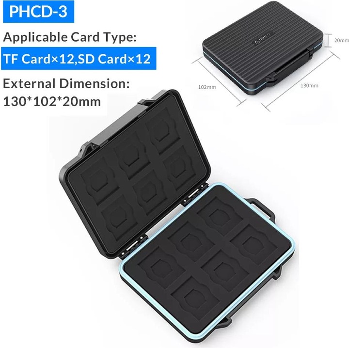 Produktbild Only-Bags.Store Speicherkartenhülle Micro SD Card Storage Holder Case Waterproof Soft Lining for HDD/CF/SD Card