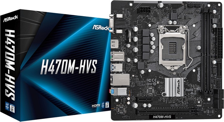 Actual product image AsRock H470M-HVS (LGA 1200, Intel H470, mATX)