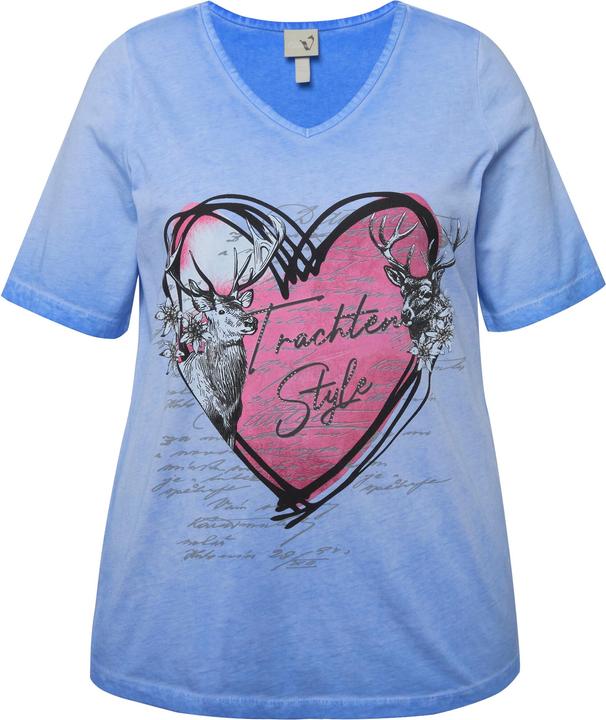 Produktbild Ulla Popken T-Shirt, Trachtenherz, Classic, V-Ausschnitt, Halbarm (46, 48)