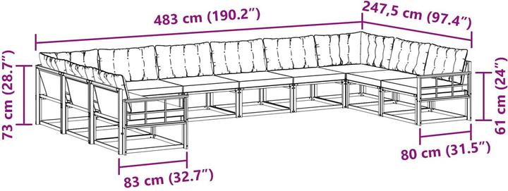 Produktbild vidaXL Outdoor-Sofa