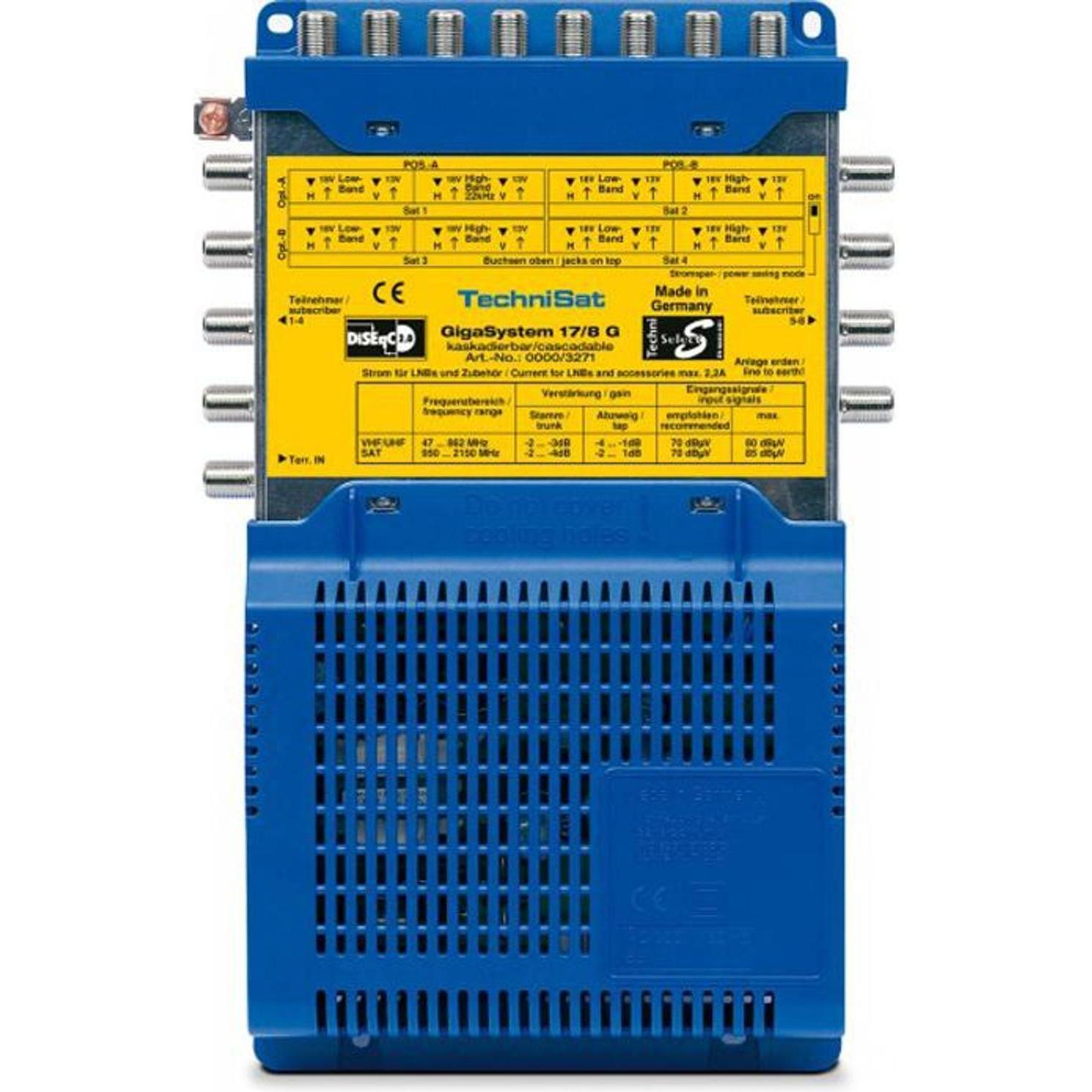 TechniSat GigaSystem 17/8 G (Multischalter), SAT Zubehör, Blau, Gelb
