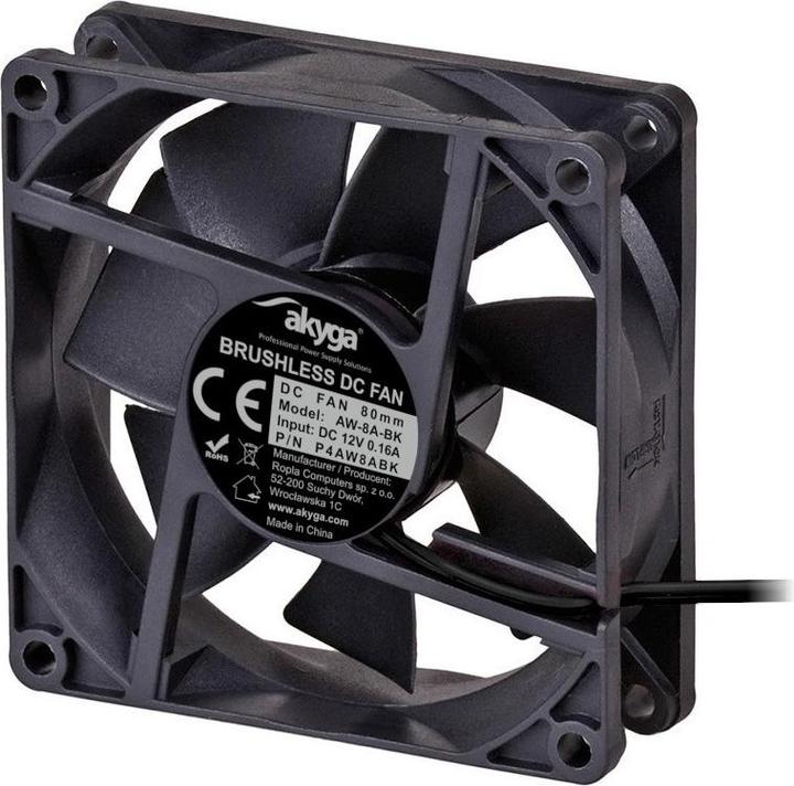 Produktbild Akyga AW-8A-BK Computerkühlsystem Computergehäuse Ventilator (e) (80 mm, 1 x)