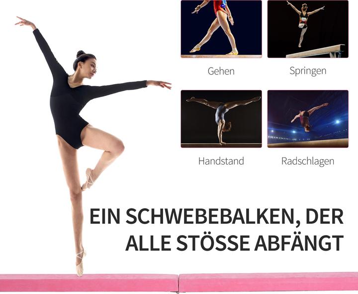 Produktbild Homcom Schwebebalken Kiefernholz, Polyester Rosa