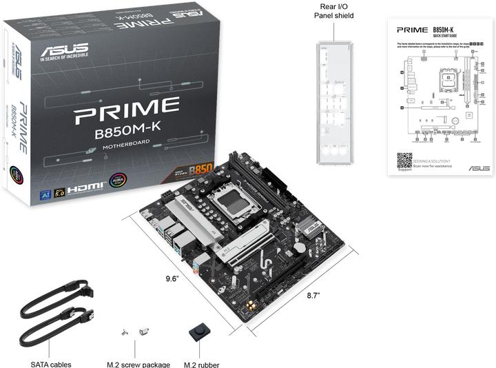 Image du produit ASUS PRIME B850M-K (AM5, AMD B850, mATX)
