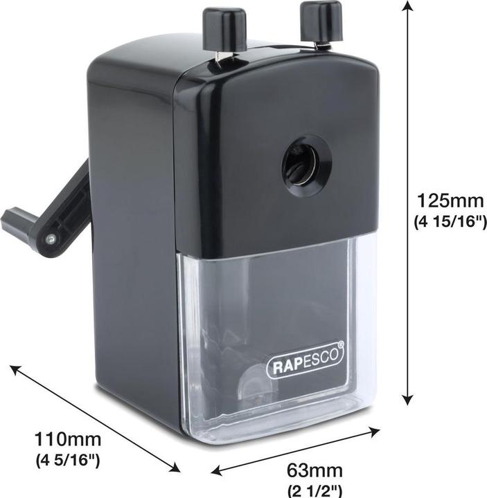 Image du produit Rapesco Taille-crayon "94", manuel, 1 trou, noir