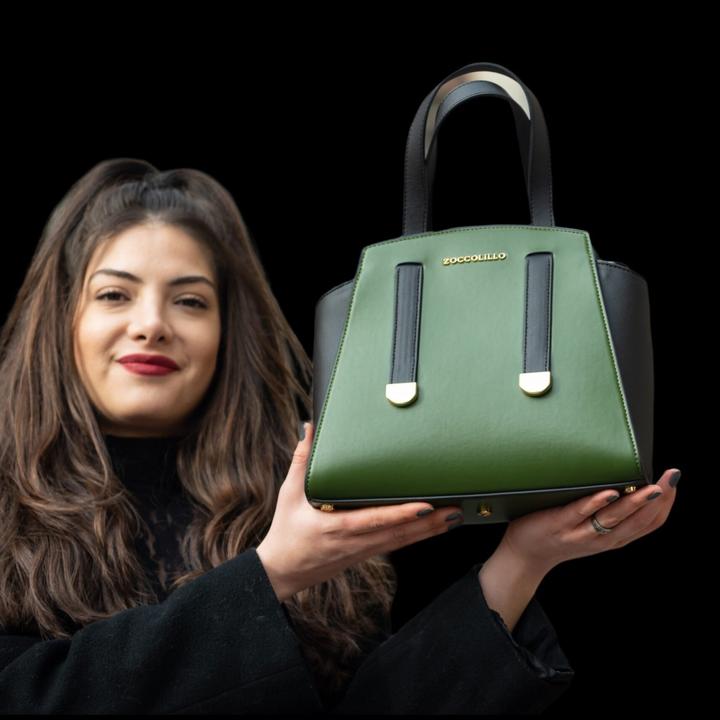 Immagine prodotto Zoccolillo Borsa in pelle vegana a mano Signature verde