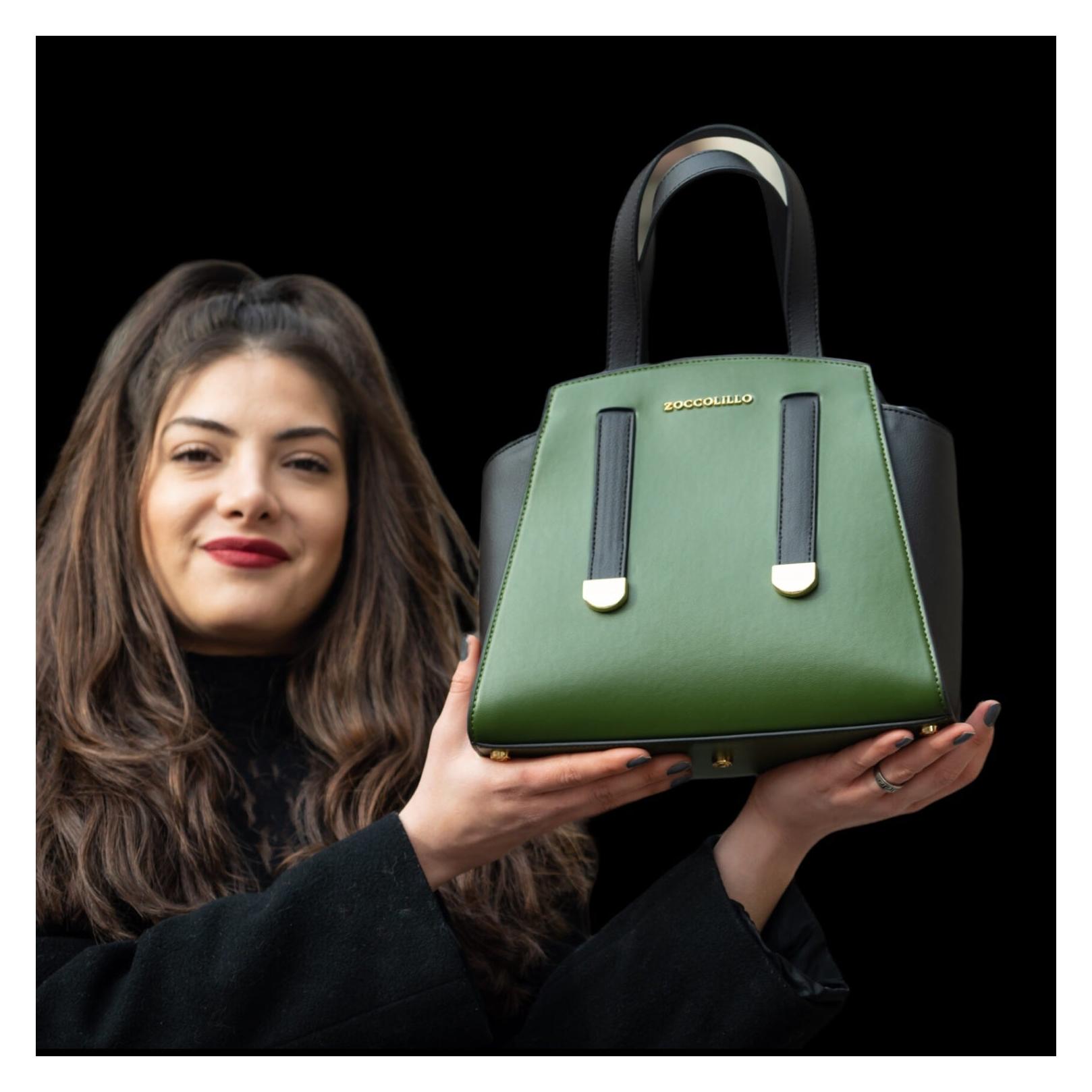 Zoccolillo Kaktus Leder vegane Handtasche handgemacht Signature Maia grn