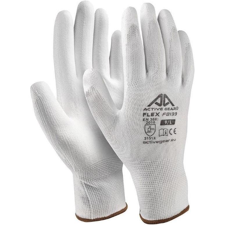 Active Gear, Schutzhandschuhe, White polyurethane gloves XL 12 pcs. (11, XL)