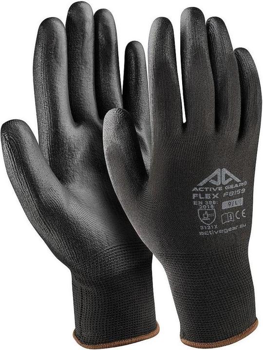 Image du produit Active Gear Gants en polyuréthane noir XL, 12 pcs. (12, XL)