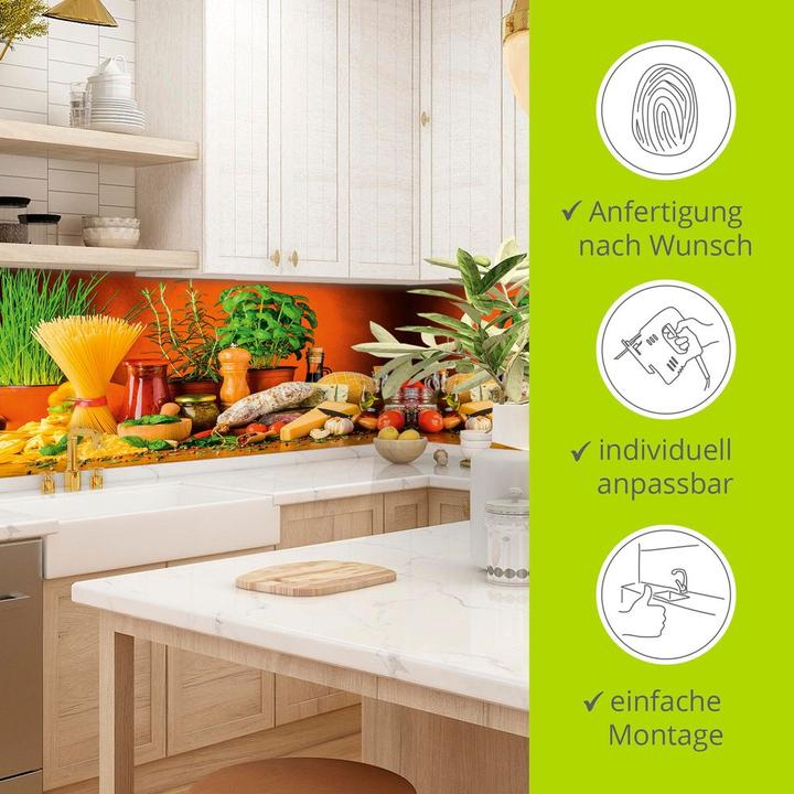 Image du produit Artland Dos de cuisine en aluminium Manger méditerranéen et italien