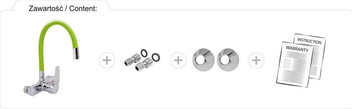 Produktbild Fala Profi Wand-Einhebel-Küchenarmatur flexibel grün 75674