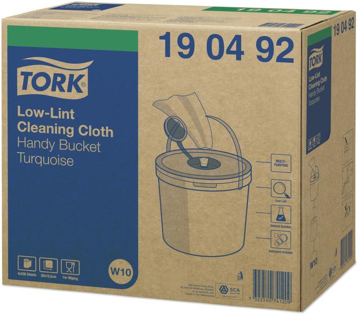 Actual product image Tork Low-lint cleaning wipes in W10 dispenser bucket, 1-ply 190492 Quantity: 80 (800 pcs.)