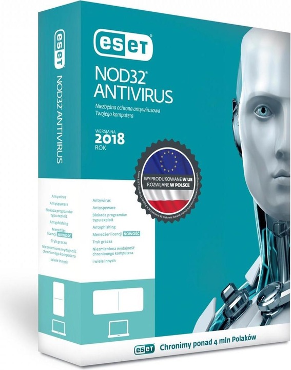Actual product image ESET NOD32 Antivirus PL Kon 1U 1Y ENA-K-1Y-1D (1 User, 12 months)