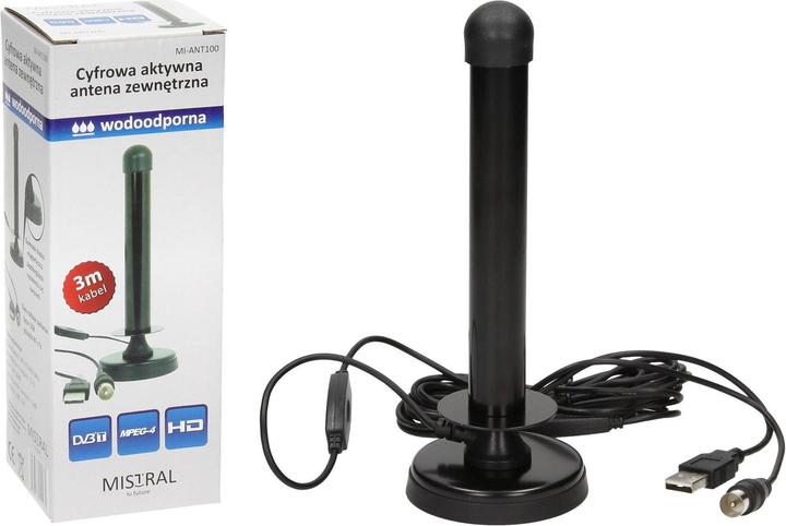 Produktbild Nvox Mistral mi-ant100 ultra-sensitive waterproof active antenna car tv dvb-t with magnetic shoe