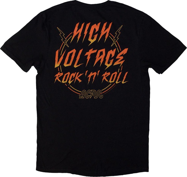 Actual product image AC/DC Unisex Adult High Voltage Rock N Roll Back Print T-Shirt (L)