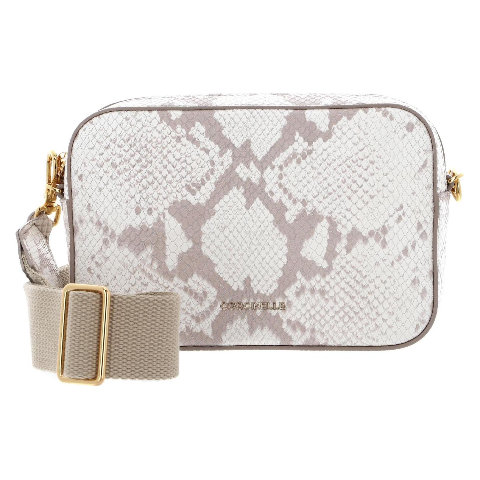 Coccinelle, Damen, Handtasche, Tebe Delave Snake Mini Bag Snake Print, Beige