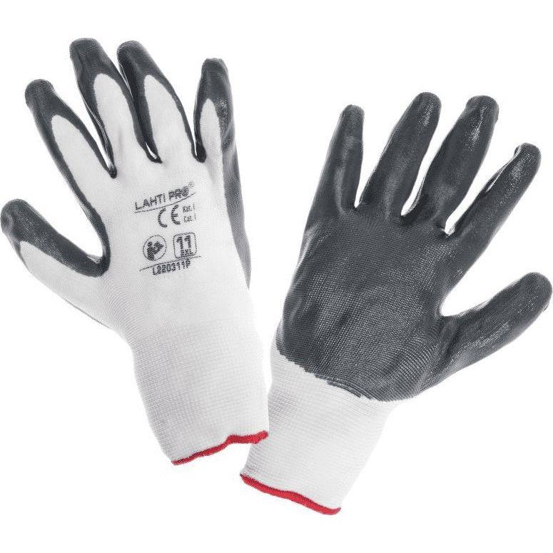 Lahti Pro, Guanti di sicurezza, Guanti in azoto. grigio e bianco l220307p, 12 paia, "7", ce, lahti (7)
