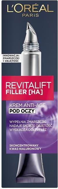 Produktbild L'Oréal Paris L'Oréal Revitalift Filler (HA) eye cream 15ml (Fluid, 15 ml, Tag + Nacht)