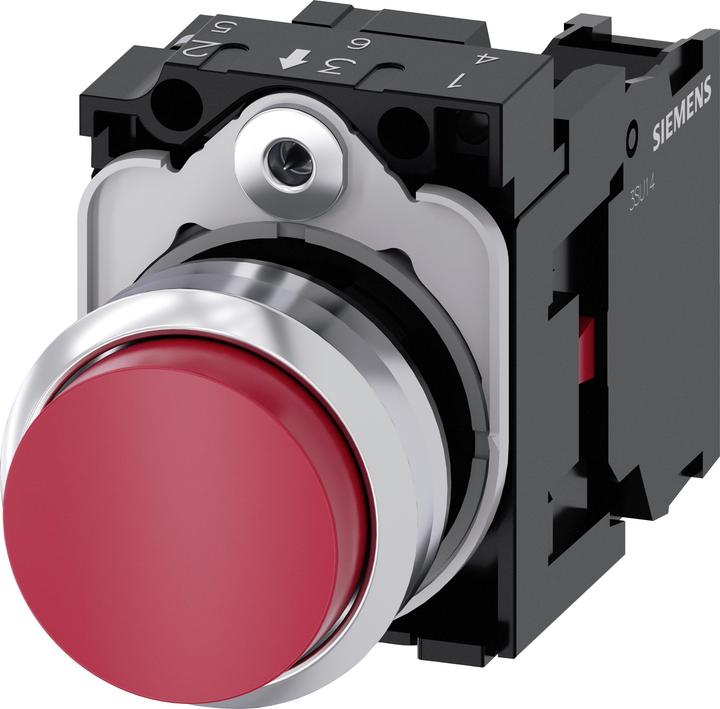 Produktbild Siemens Drucktaster 1f rt rnd Ř22mm 1Ö 3SU1150-0BB20-1CA0