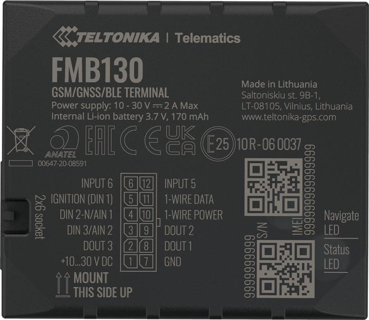 Immagine prodotto Teltonika FMB130 Tracker GPRS/GNSS con configurazione di ingresso flessibile Gestione della flotta